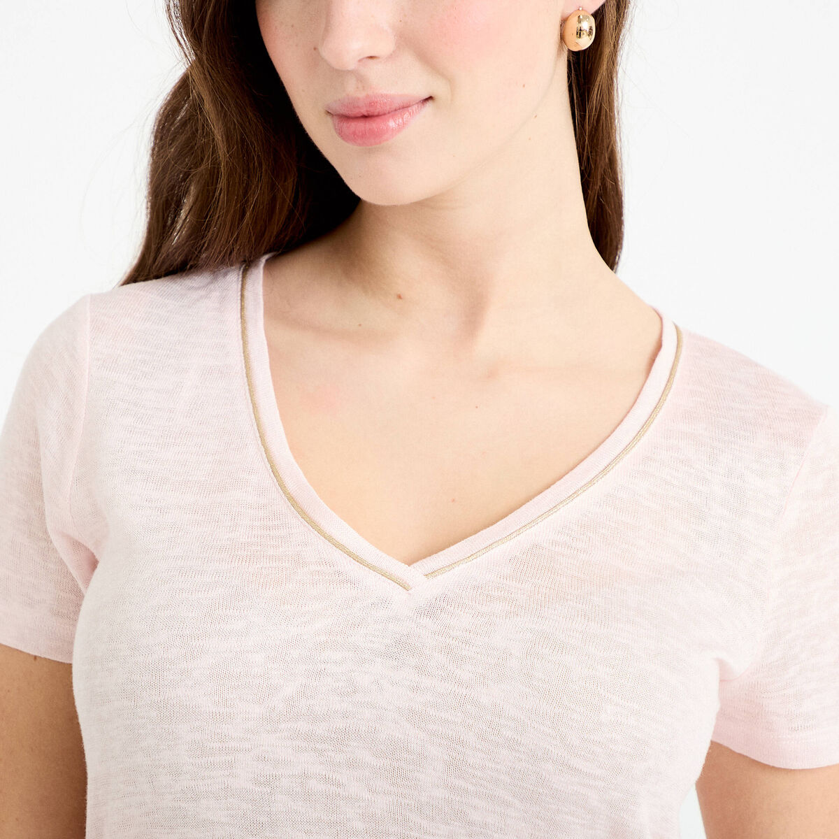T-shirt manches courtes iris&eacute; rose clair femme