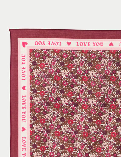Foulard satin&eacute; soyeux rouge femme