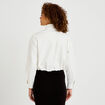 Veste cropped bas resserr&eacute; ecru femme