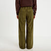 Pantalon bootcut taille standard velours vert kaki femme