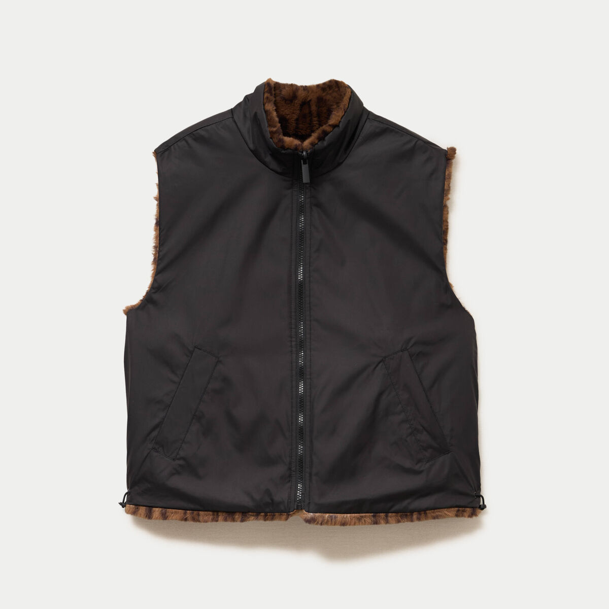 Veste r&eacute;versible sans manches noir femme