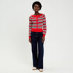 Gilet col bateau rouge femme