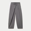 Pantalon bootcut taille basse gris femme