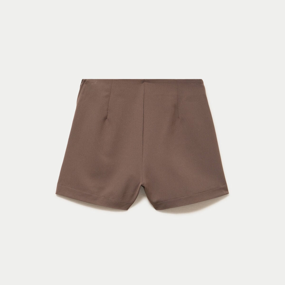 Jupe-short trap&egrave;ze courte taupe femme