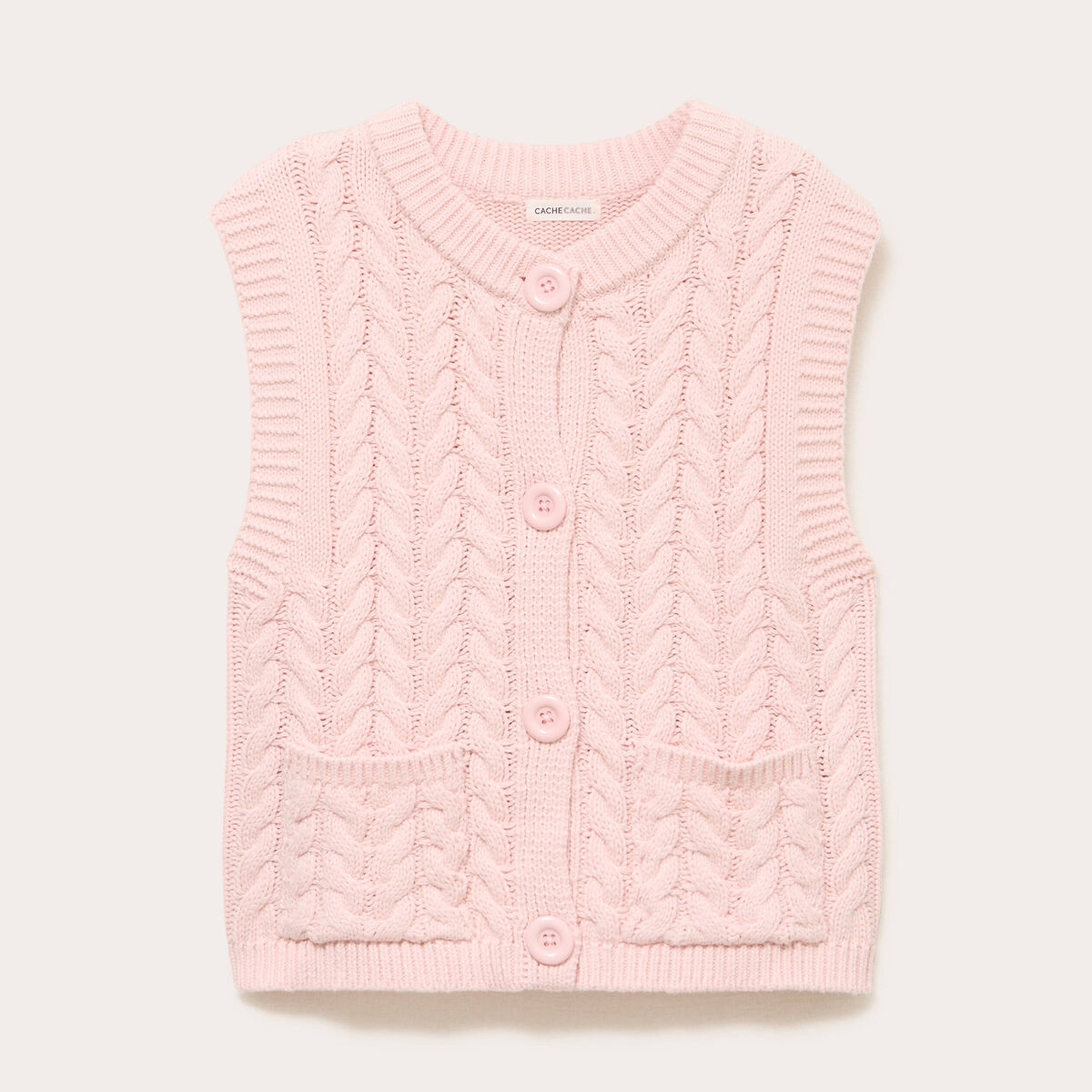 Gilet sans manches rose clair femme