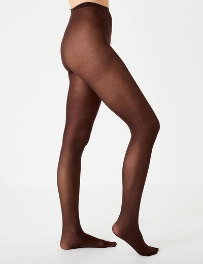 Collants opaques unis 60D marron fonc&eacute; femme