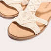 Sandales plates macram&eacute; sable femme