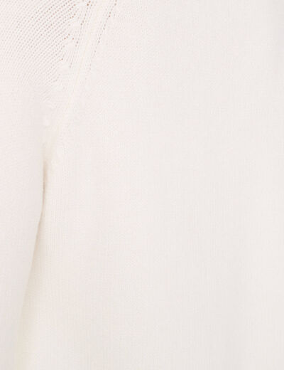 Robe pull col roul&eacute; ecru femme