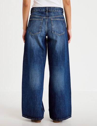 Jean wide leg taille standard denim stone femme