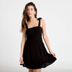 Robe patineuse courte &agrave; fines bretelles noir femme