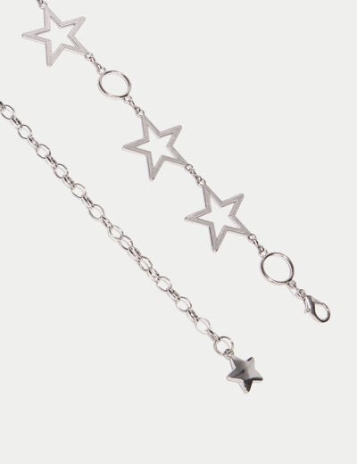Ceinture fine avec cha&icirc;ne gris argent femme