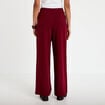 Pantalon large ceinture bijou bordeaux femme