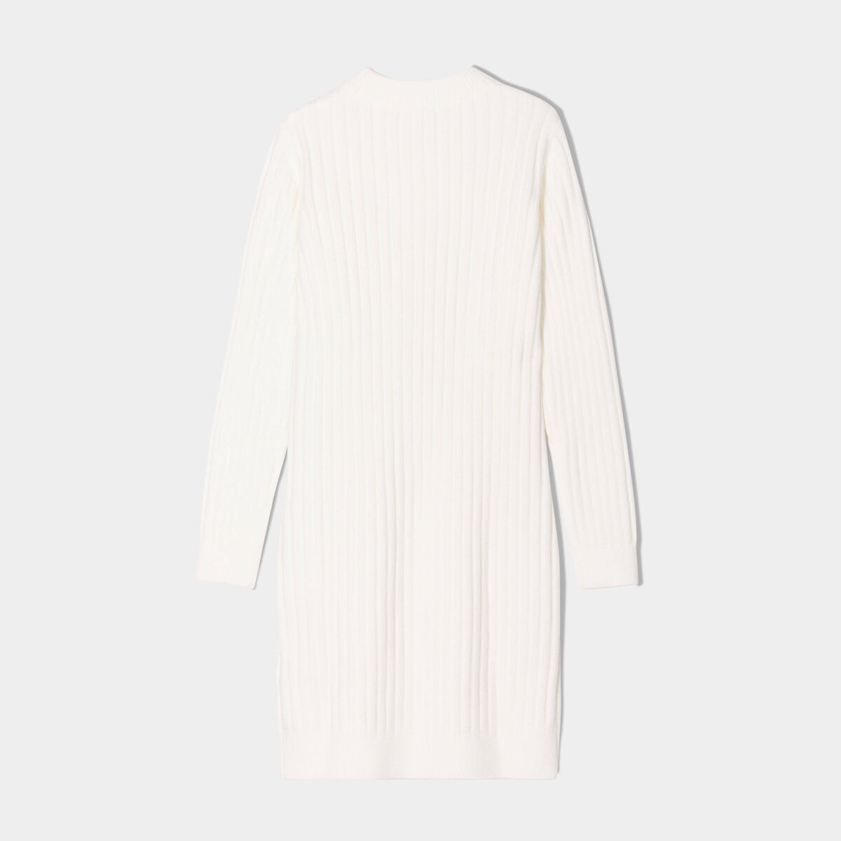 Robe pull &agrave; torsades ecru femme