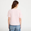 T-shirt col v manches courtes rose clair femme