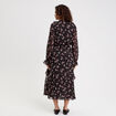 Robe longue &eacute;vas&eacute;e volants noir femme