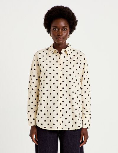 Chemise oversize manches longues blanc femme