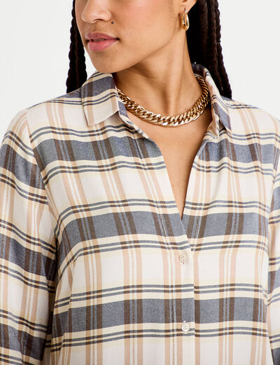 Chemise manches longues bleu femme