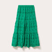 Jupon long &eacute;vas&eacute; avec broderie vert femme