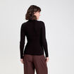 Pull c&ocirc;tel&eacute; col roul&eacute; noir femme