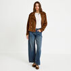 Jean wide leg taille basse denim double stone femme