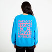 Sweat oversize col rond manches longues bleu electrique femme
