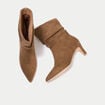 Bottines aspect daim camel femme