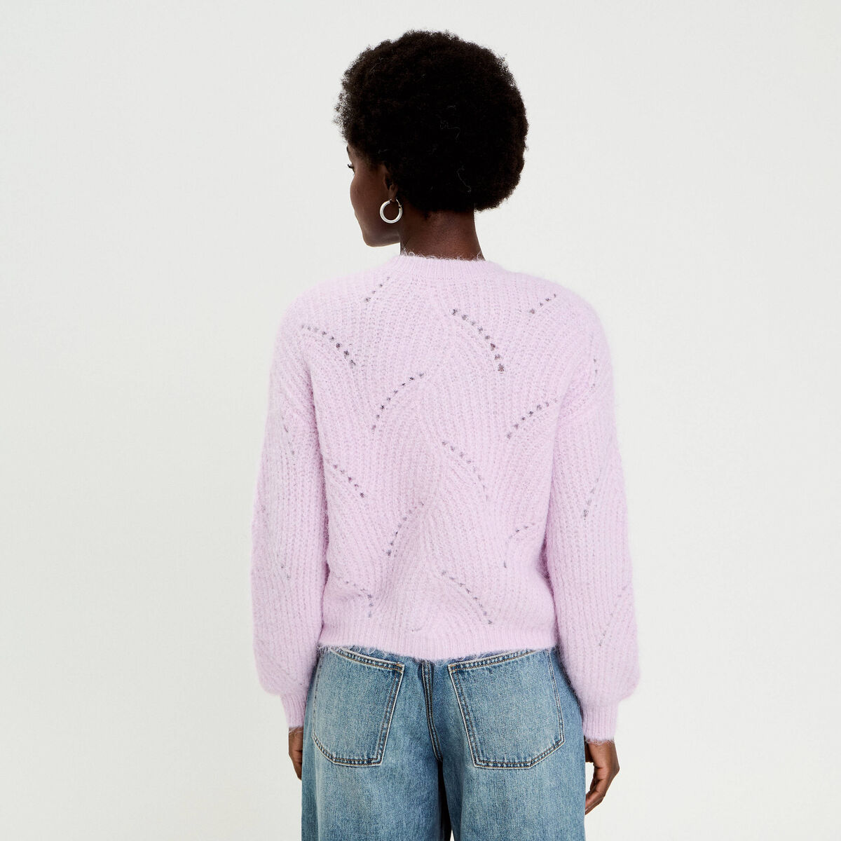 Gilet ajour&eacute; manches longues parme femme