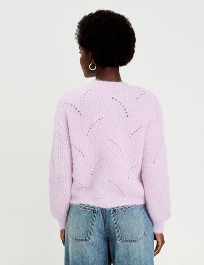 Gilet ajour&eacute; manches longues parme femme