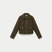 Veste zipp&eacute;e vert kaki femme