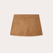 Jupe-short &eacute;vas&eacute;e su&eacute;dine marron femme