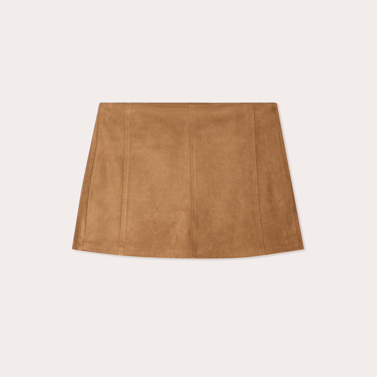 Jupe-short &eacute;vas&eacute;e su&eacute;dine marron femme