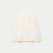 Blouse droite col rond manches longues ecru femme