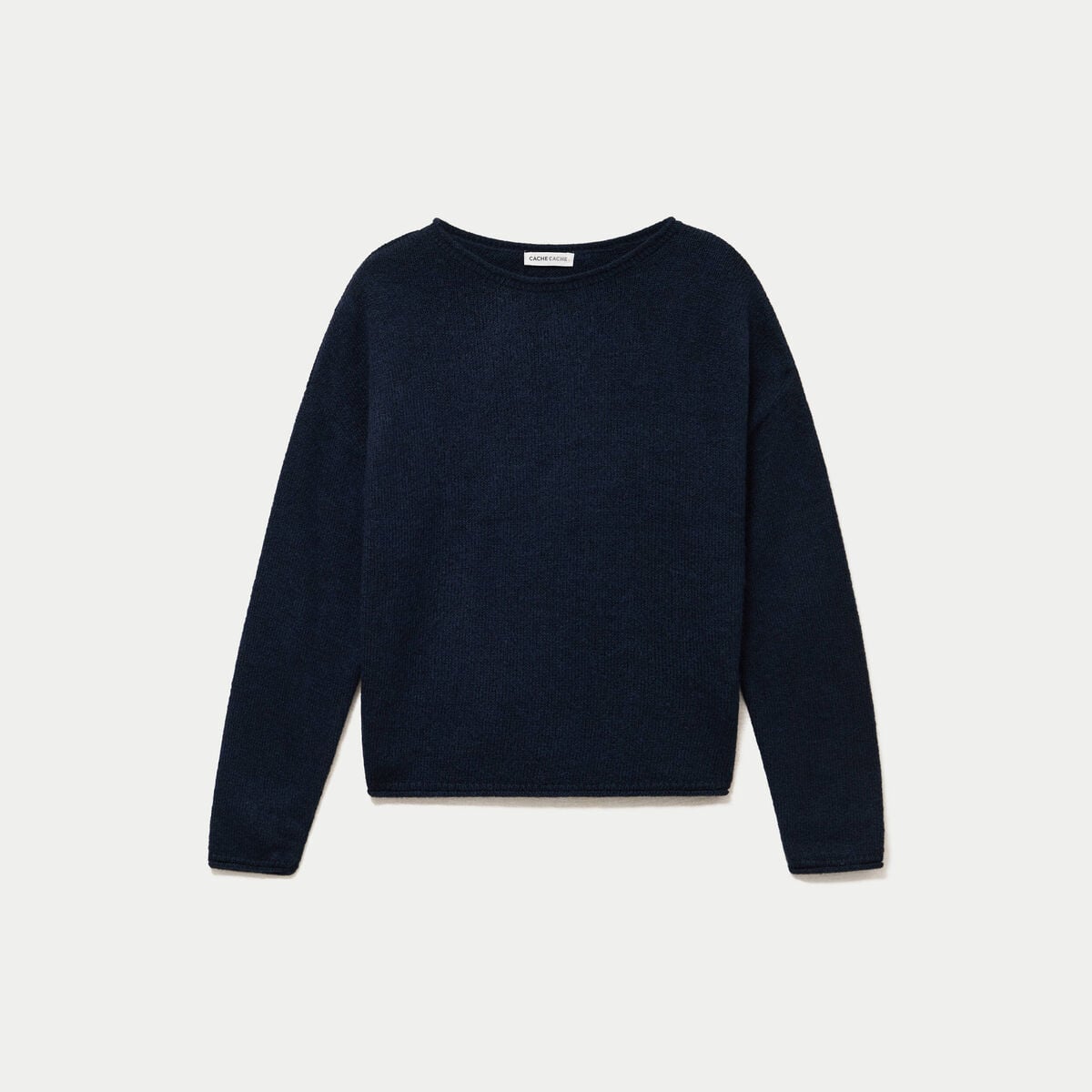Pull manches longues bleu marine femme
