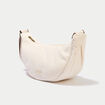 Sac banane velours c&ocirc;tel&eacute; ecru femme