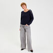Pull col bateau bleu marine femme