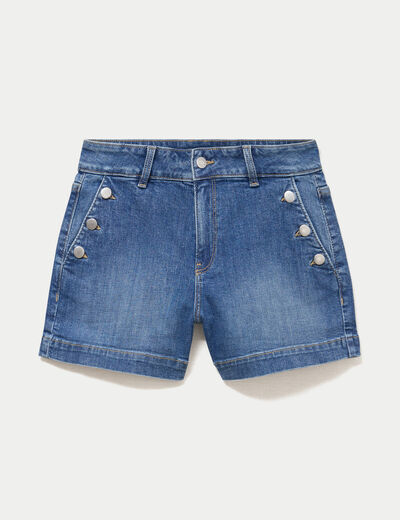 Short en jean denim double stone femme