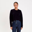 Pull avec torsades bleu marine femme