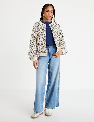 D&eacute;bardeur cropped bleu fonc&eacute; femme