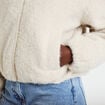 Veste cropped bas resserr&eacute; ecru femme