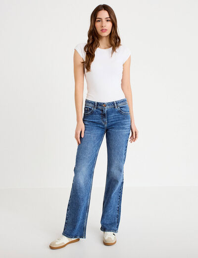 Jean bootcut taille basse denim double stone femme