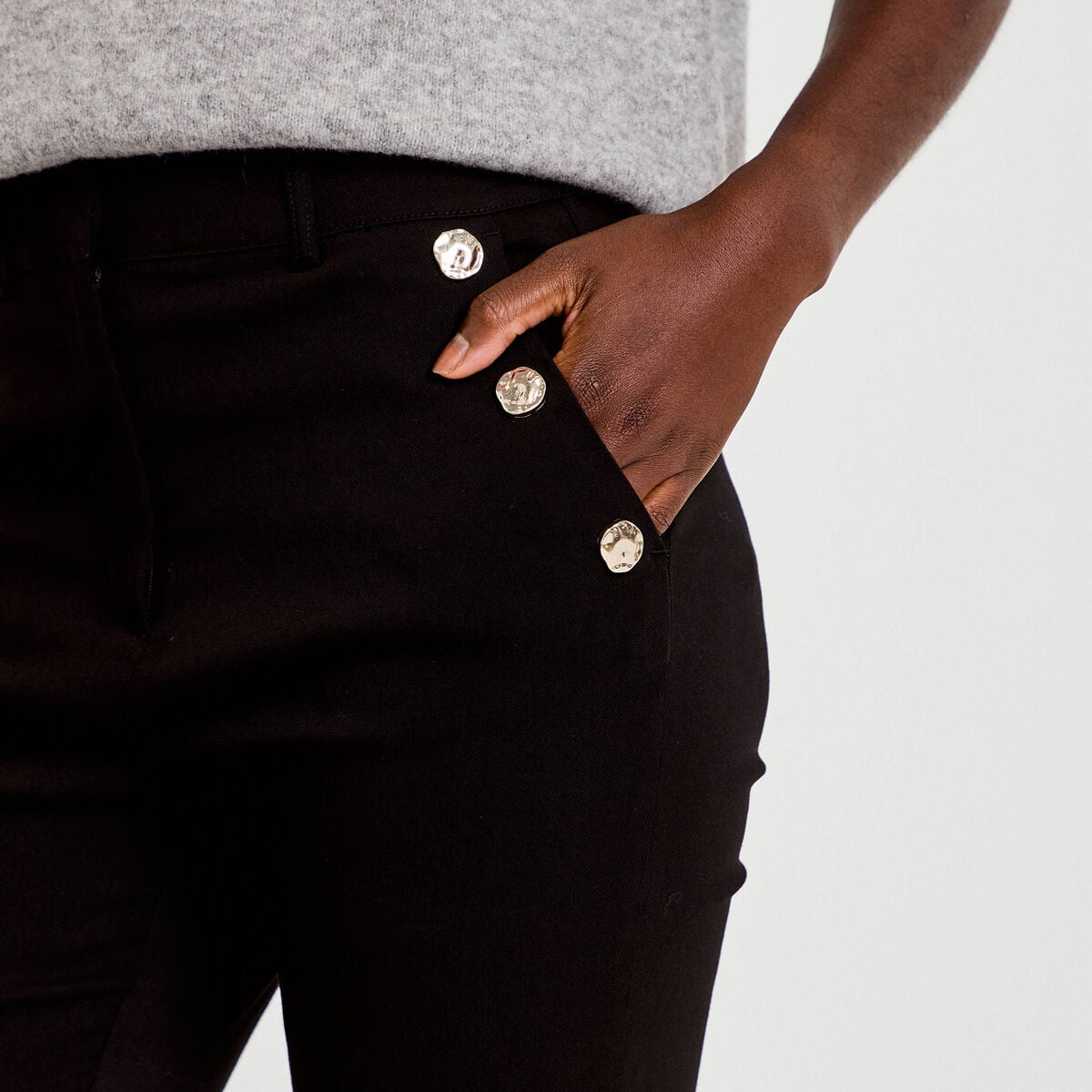 Pantalon taille haute noir femme