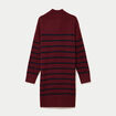 Robe pull droite manches longues 3/4 rouge fonc&eacute; femme