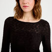 T-shirt motif en relief noir femme
