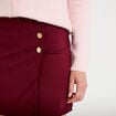 Jupe-short trap&egrave;ze en maille bordeaux femme