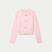 Gilet manches longues col rond rose clair femme