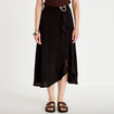 Jupe &eacute;vas&eacute;e longueur 3/4 avec bijou noir femme