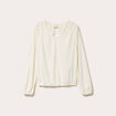 Blouse macram&eacute; bas &eacute;lastiqu&eacute; ecru femme
