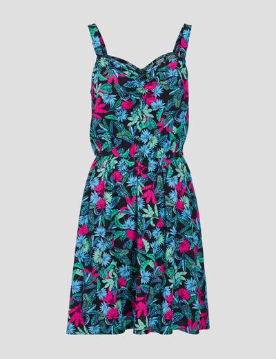 Robe courte &eacute;vas&eacute;e noir femme