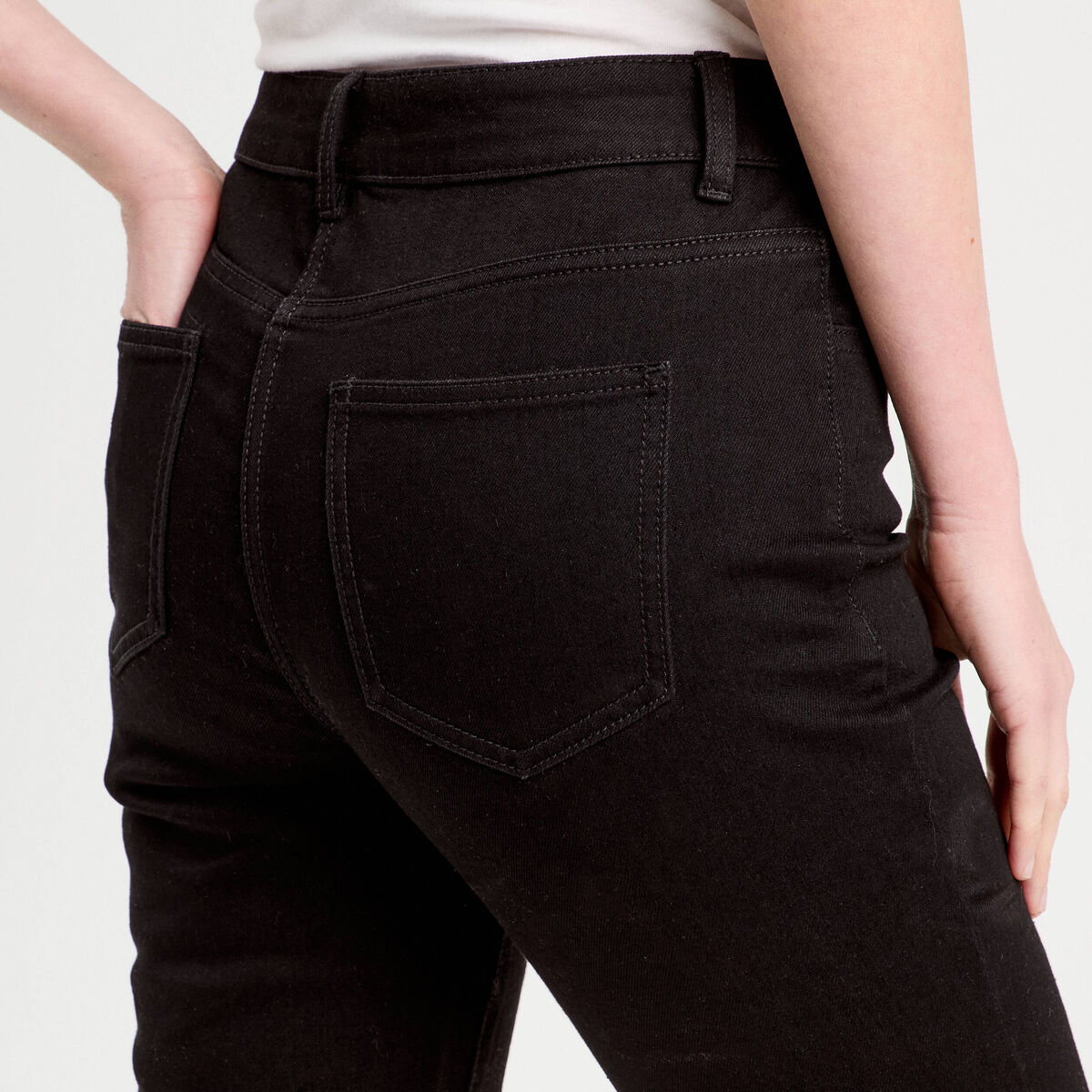 Pantacourt capri denim noir femme