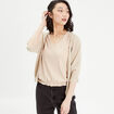 Gilet manches 3/4 beige femme